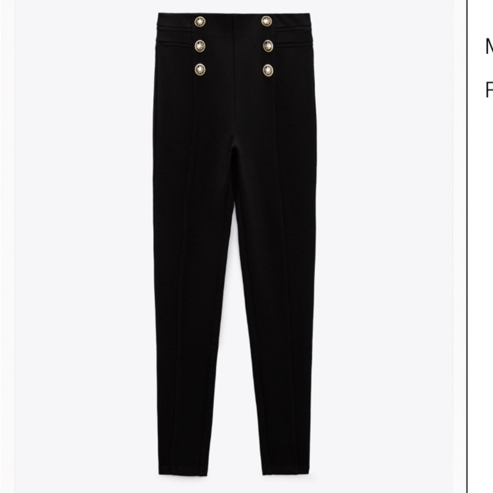 COPY - Zara gold buttons leggings M